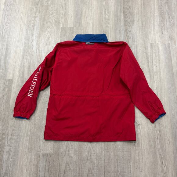 Vintage Tommy Hilfiger Jacket Men's Medium Red Full Zip Hip Hop 90s Streetwear - Picture 7 of 8